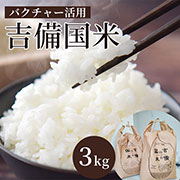 吉備国屋 吉備国米 白米 3kg 岡山県産 残留農薬不検出 バクチャー活用　［2025年産米］