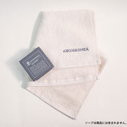 アロマシアロゴ入り オーガニックコットンウォッシュタオル 日本製 40㎝×40㎝