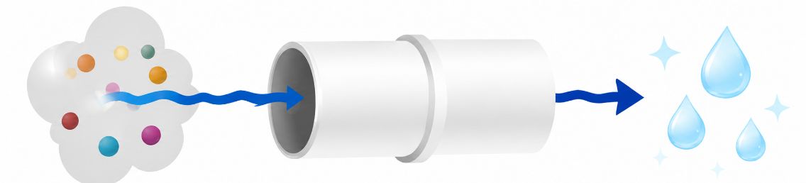 RO膜が不純物を除去する仕組みの図