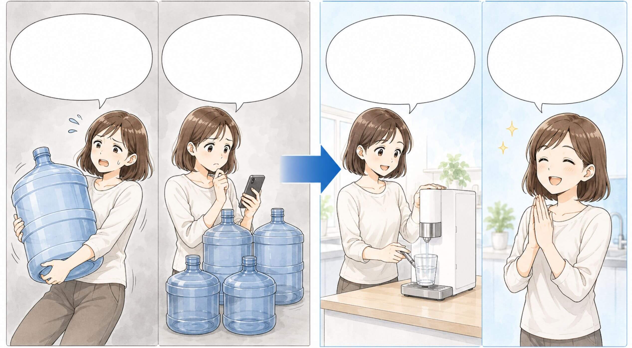 ウォーターサーバーとr-eosの使い勝手を比べたマンガ